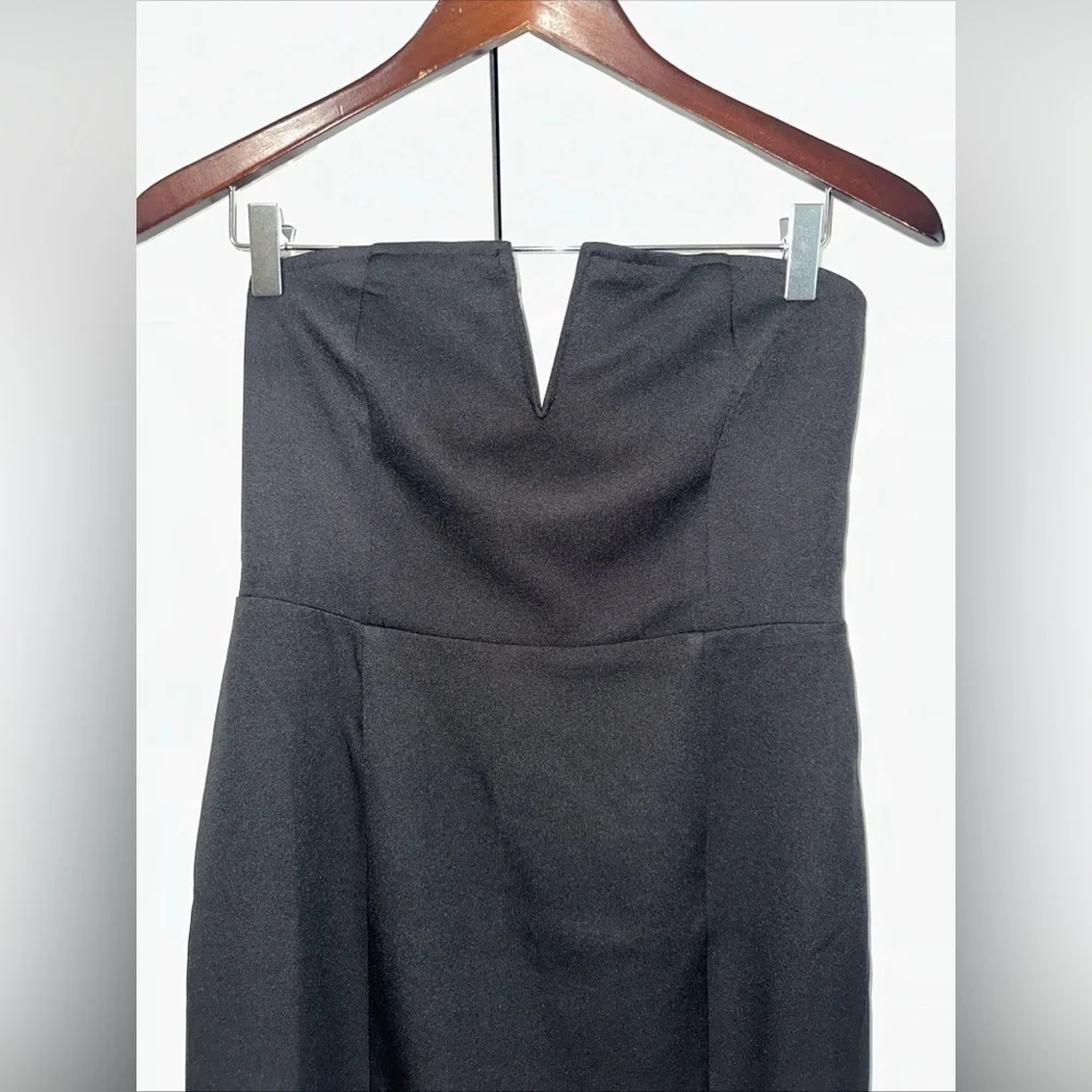 Forever 21 Lightweight Strapless Bodycon Midi Dress M Black NWT - Picture 2 of 4
